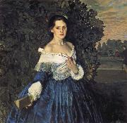 Konstantin Somov Lady in Blue USA oil painting artist